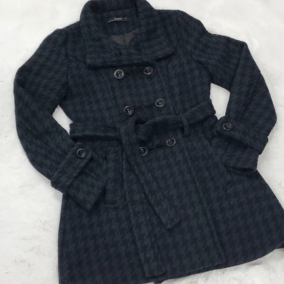 Thick wool pea coat navy and black trench military style - Picture 2 of 9